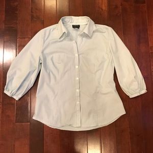 George Stretch Stripe 3/4 Sleeve Button Down Shirt